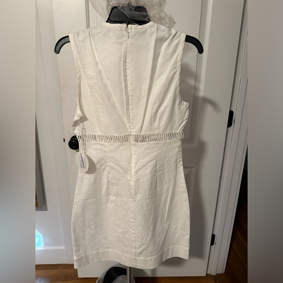 STAUD Cricket Dress with lattice detail, Linen, White, size 6, NWT - Picture 3 of 7